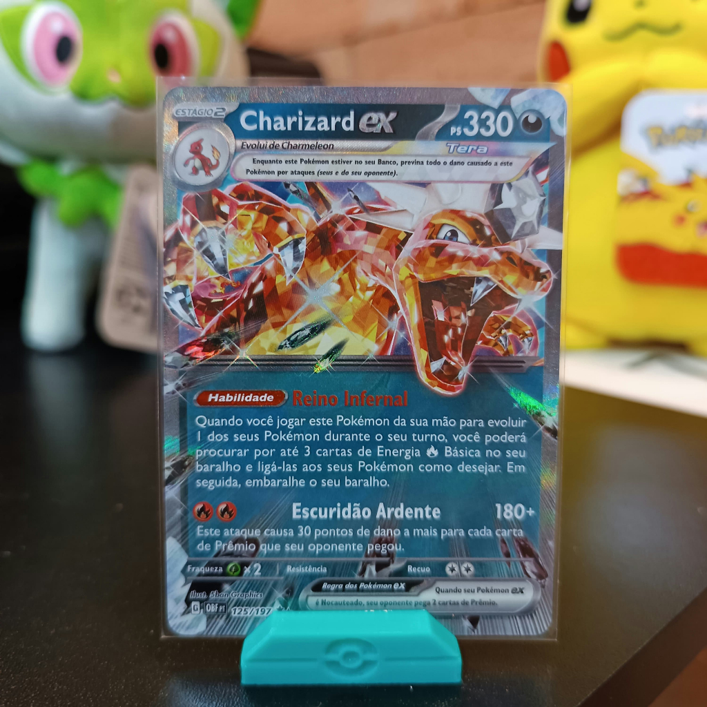 Carta Pokémon Original Charizard ex Tera carta forte 125/197