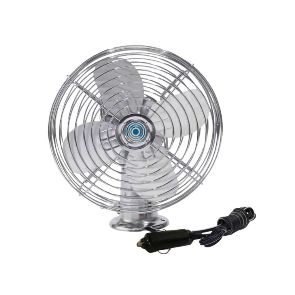 Ventilador Automotivo 12V e 24V Cromado 6 Polegadas Ventilação Eficiente  Carro Caminhão Van Kombi
