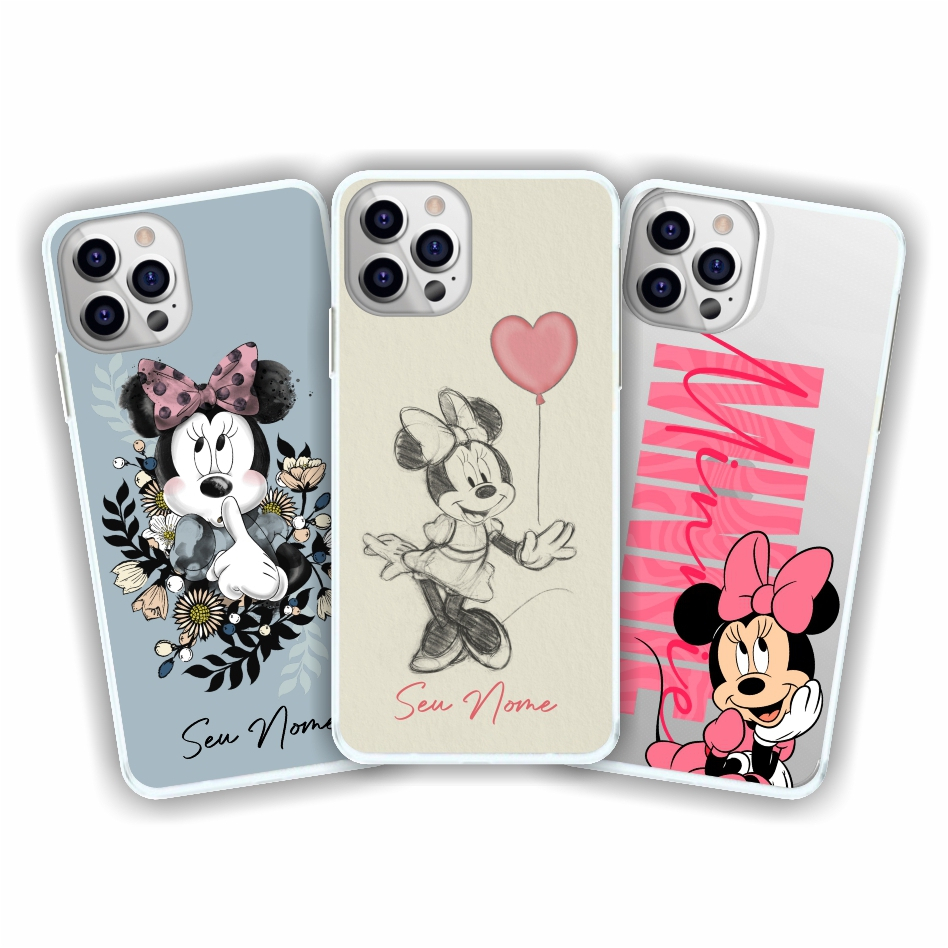 Capa de celular Minnie Com Nome capa personalizada Desenho Minnies Minie Minni Miney Capinha