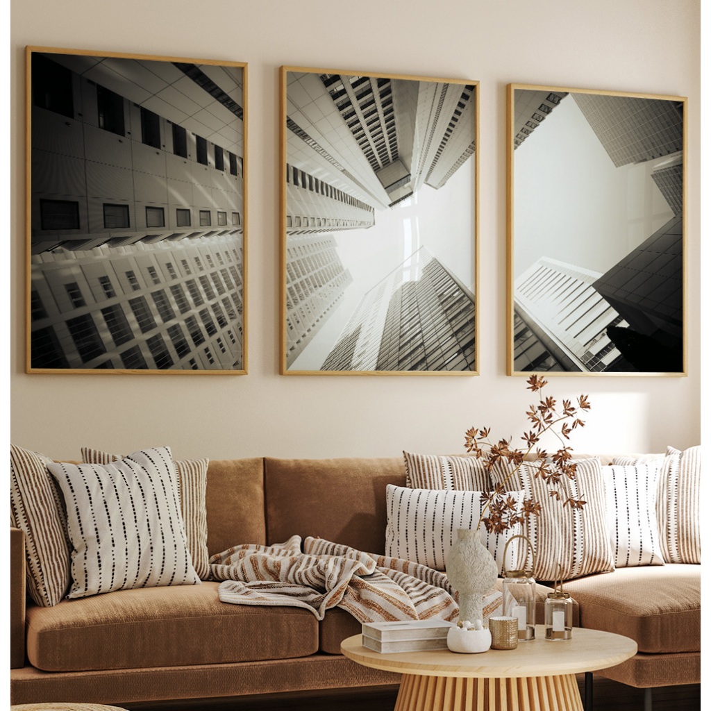 Quadro Decorativo Sala Grande Quadro Com Moldura E Vidro Quadro Quarto Casal Escritório Prédio Trio