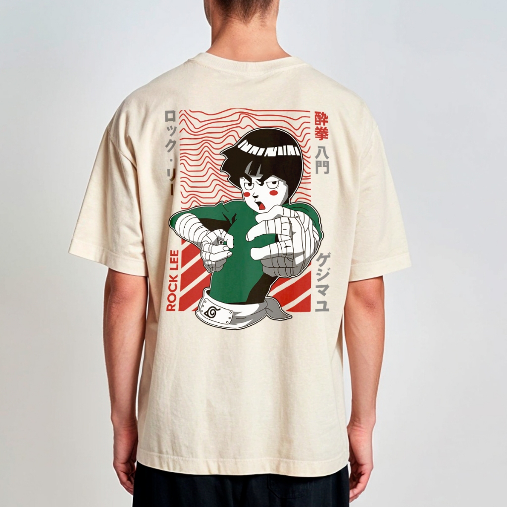 Camisa Oversized Naru Rock Lee Portões Chakra Desenho Anime REF 2568 Home Custom em Oferta na Shopee