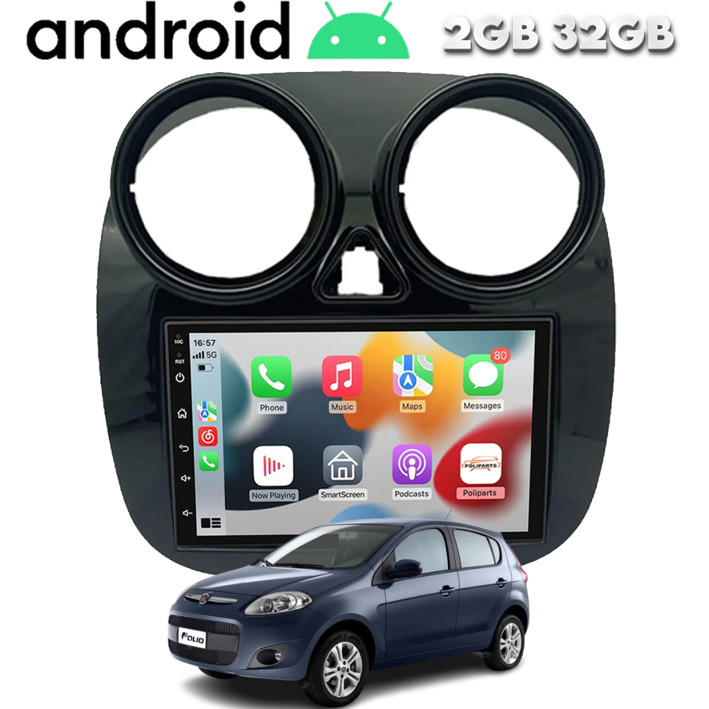 Central Multimidia Android Palio Attractive 2012 a 2017 Wifi Gps Bluetooth Espelhamento