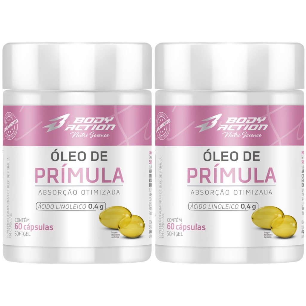 Kit 2x Óleo De Prímula 400mg Total 120 Caps - 2 Meses Bodyaction em Oferta na Shopee