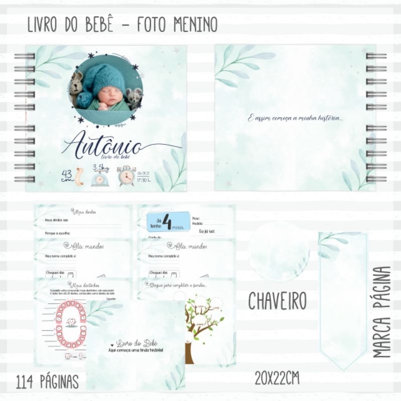 Livro do bebê Menino com foto