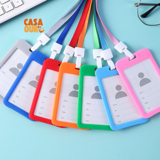Porta Crachá Cartão Identificação com Cordão Multicorido Plástico Moderno Prático Escola Faculdade em Oferta na Shopee