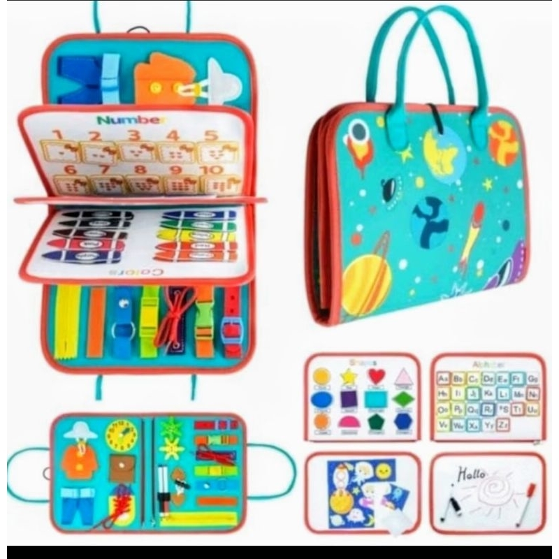 Maleta  livro  Montessori  sensorial Brinquedo  interativo e educativo para crianças.