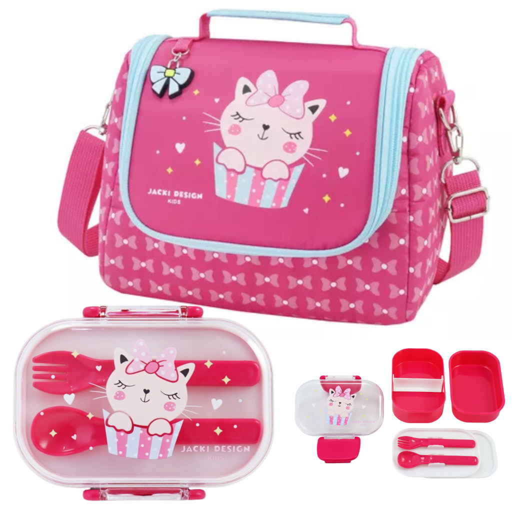 Kit Bolsa Lancheira Térmica + Marmita Dupla C/ Talheres - Jacki Design Infantil