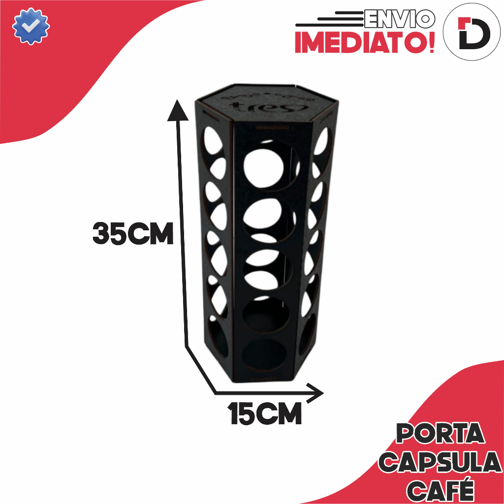 Torre Porta Cápsulas Suporta Até 30 Cápsulas Nespresso Dolce Gusto Café