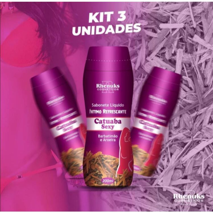SABONETE INTIMO SABOR CATUABA SEXY RHENUKS KIT 3 UNIDADES ORIGINAL