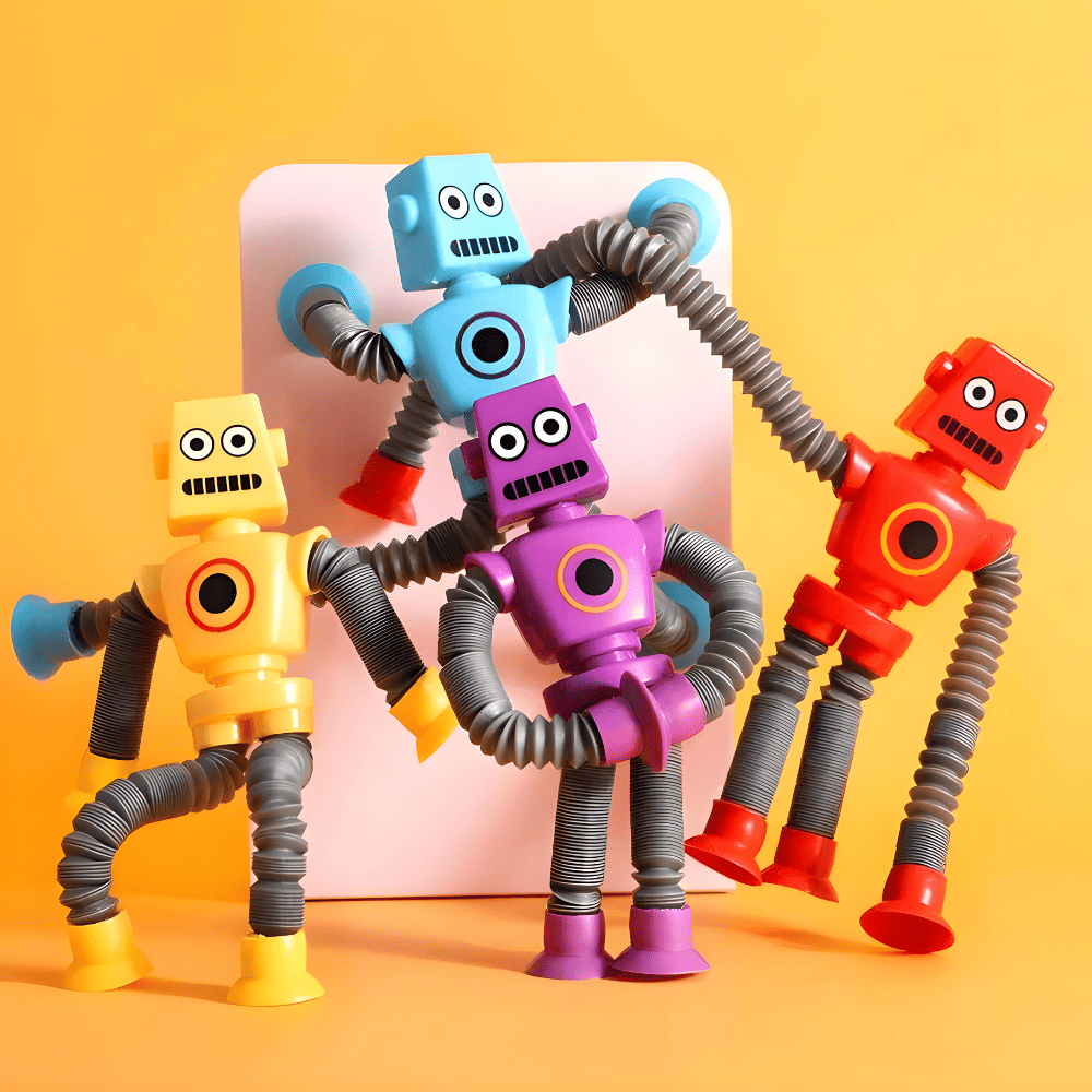 Robo Brinquedo Infantil Robô De Led Pop It Luz Estica Com Ventosa Infantil Brinquedos Infantis