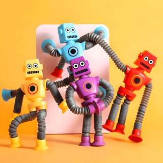 Robo Brinquedo Infantil Robô De Led Pop It Luz Estica Com Ventosa Infantil Brinquedos Infantis