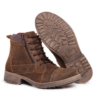 Bota Masculina Coturno Couro Legitimo Casual Adventure Homem Casual Trabalho Conforto em Oferta na Shopee
