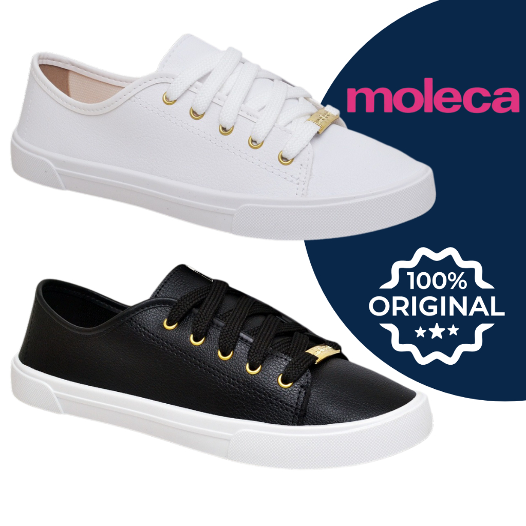 Tênis Feminino Moleca Casual Sapato Basico Original  Lançamento com Cadarço Confortável em Oferta na Shopee