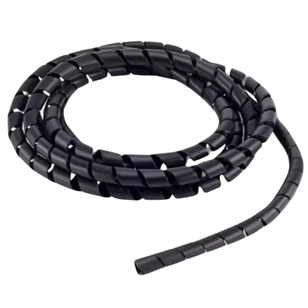 Organizador De Fios E Cabos Espiral 10 Metros 7mm Preto