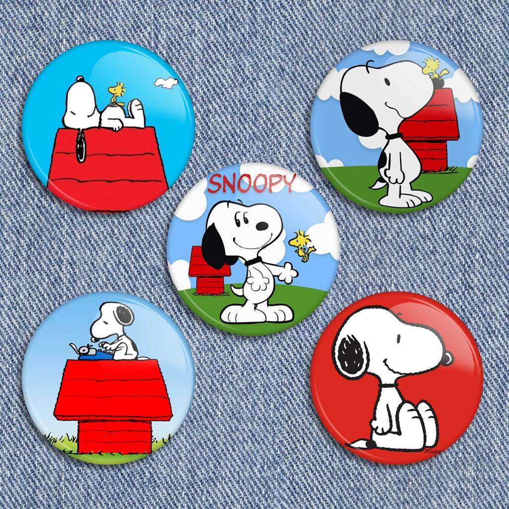 5 botons snoopy pin broche