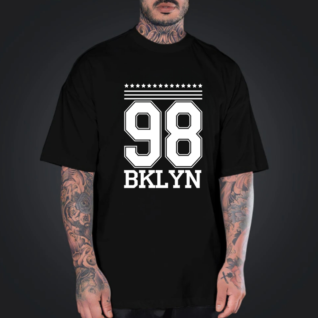 Camiseta  Oversized Brooklyn Estilo Larga Verão Lançamento Estampada