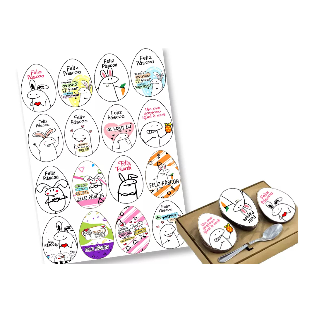 flork bento Papel Arroz Para Ovo De Colher 100 Gr Páscoa