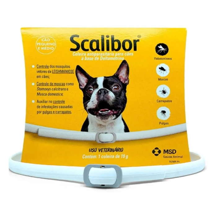 Coleira Scalibor P 48cm Leishmaniose Antipulgas Carrapatos Cães MSD