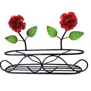 Suporte Para Shampoo Em Ferro Com Flores Decorativas Antiferrugem Artesanal em Oferta na Shopee