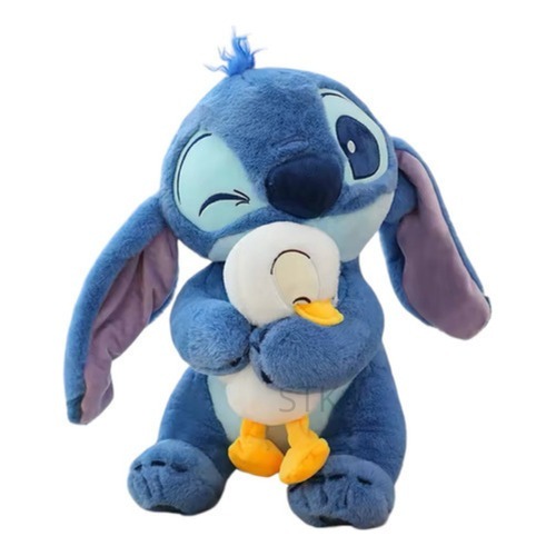 Pelúcia Stitch Encantador Abraçando Patinho Antialergico 30Cm Pronta Entrega