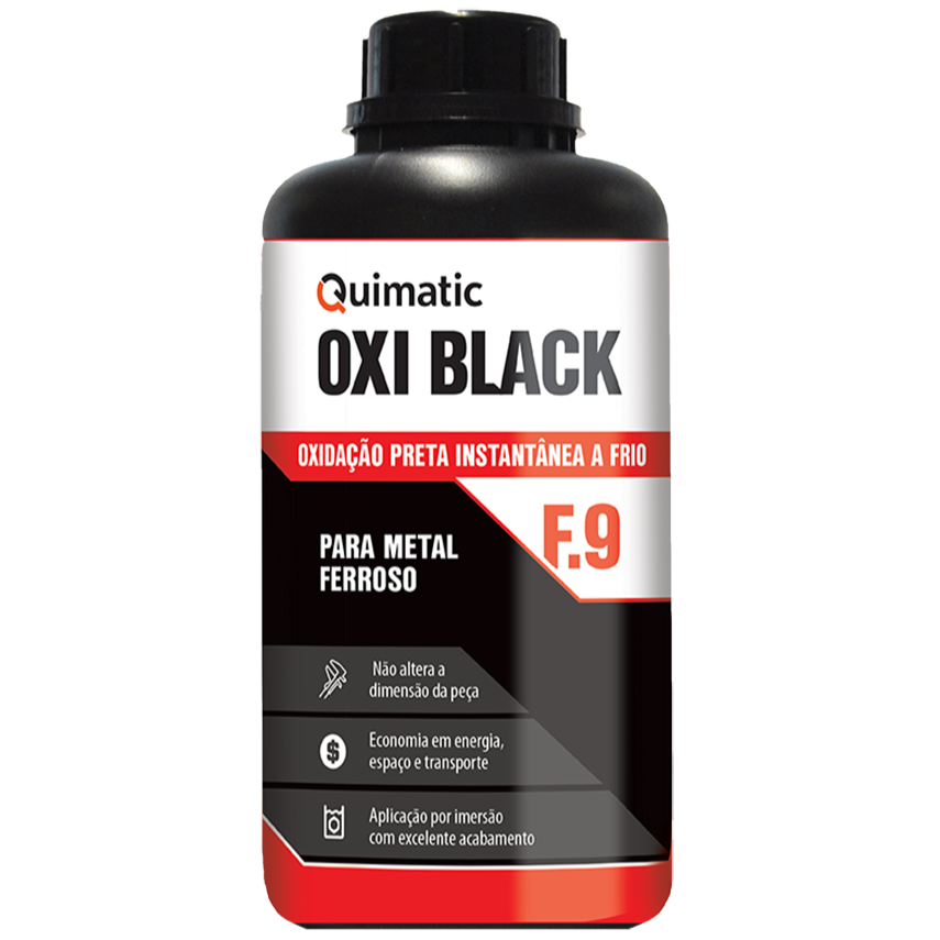 Oxi Black F9 1 Litro Oxidação Preta a Frio Instantânea Quimatic Tapmatic em Oferta na Shopee