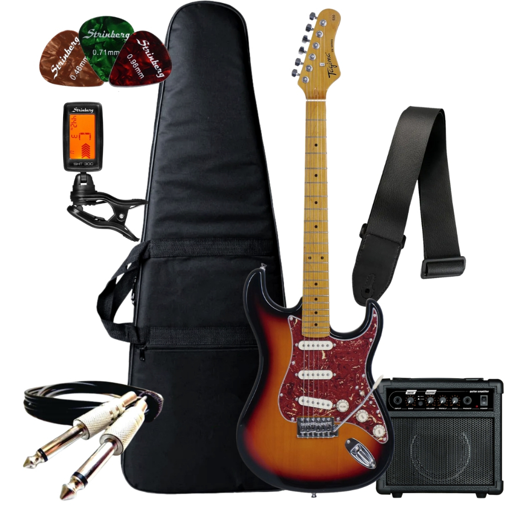 Kit Guitarra Tagima Stratocaster Tg530 + Amplificador Sheldon + Acessórios em Oferta na Shopee