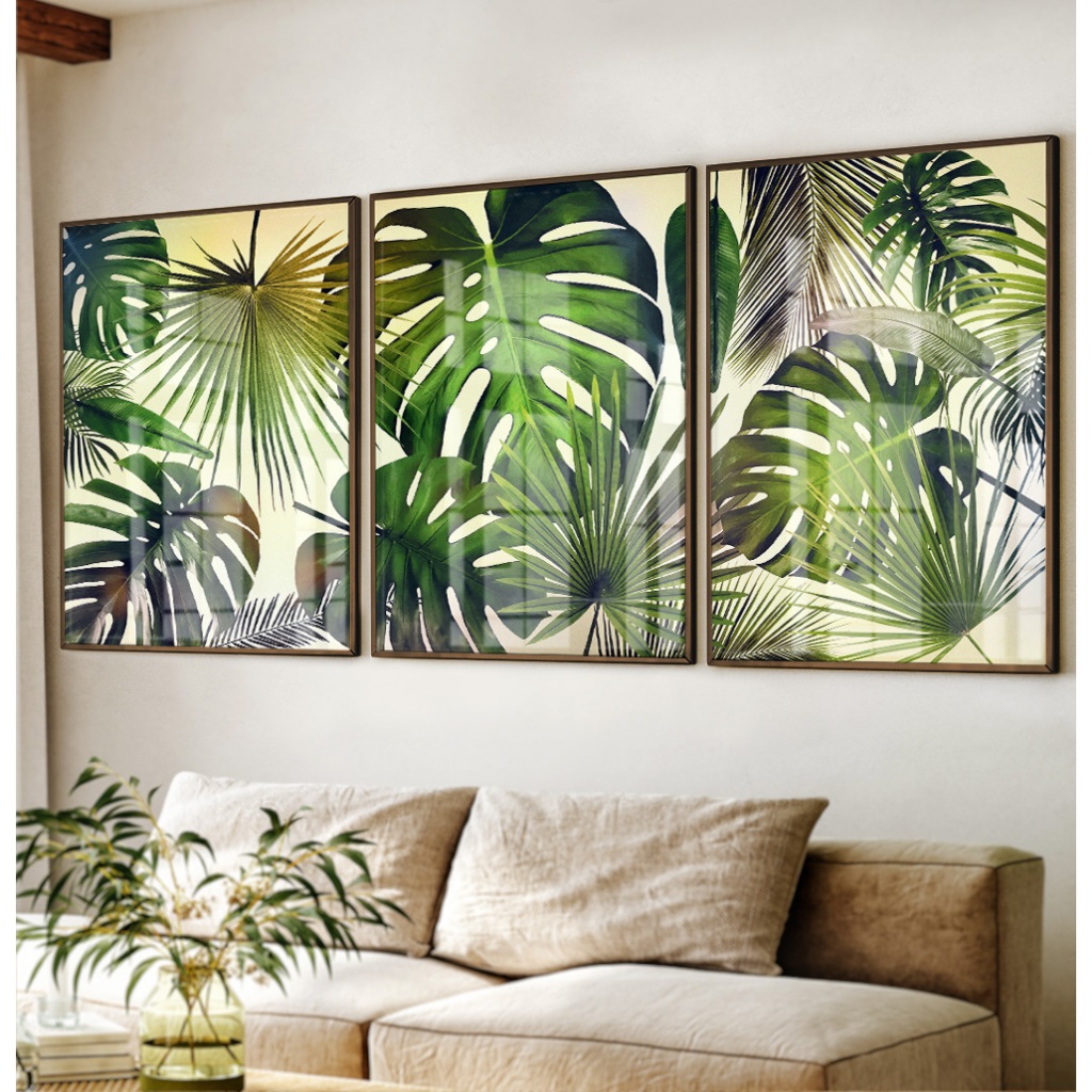 Quadro Folhagem Com Moldura E Vidro Quadro Decorativo Para Sala Quadro Quarto Fo