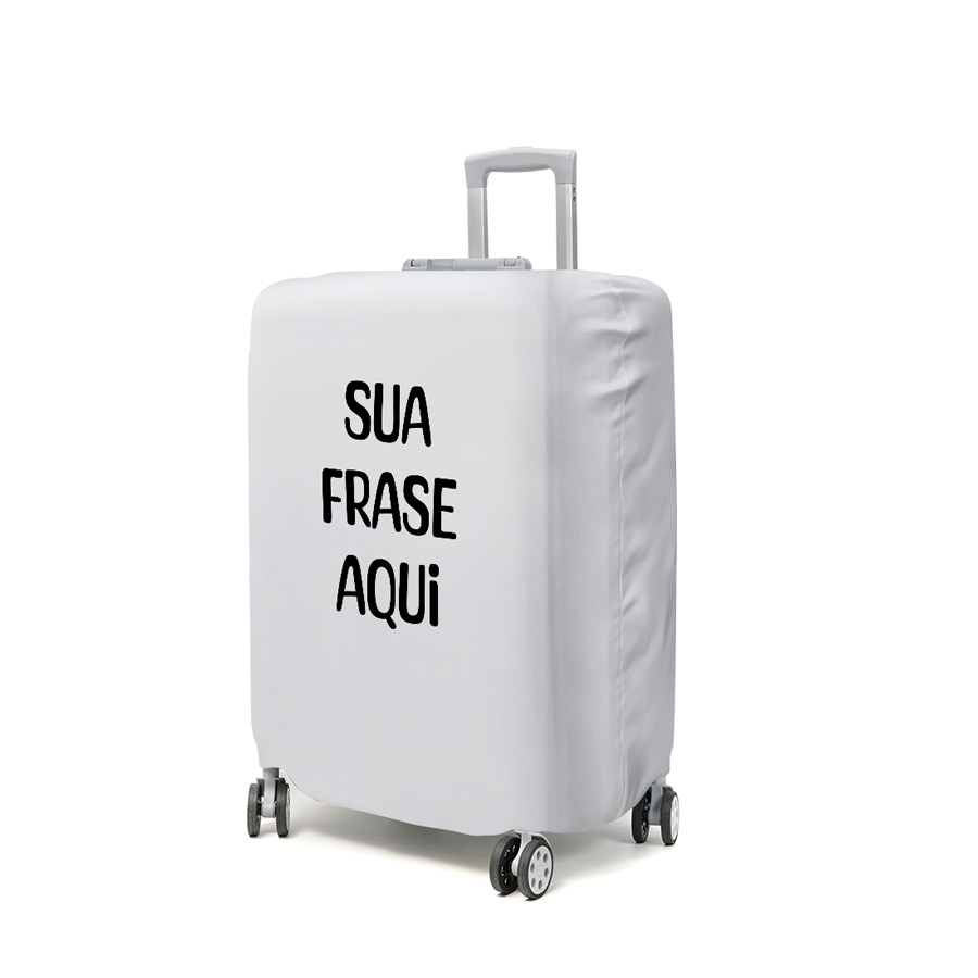 Capa Decorativa Para Mala De Bordo Viagem Personalizada Sua Frase Aqui Tamanho P