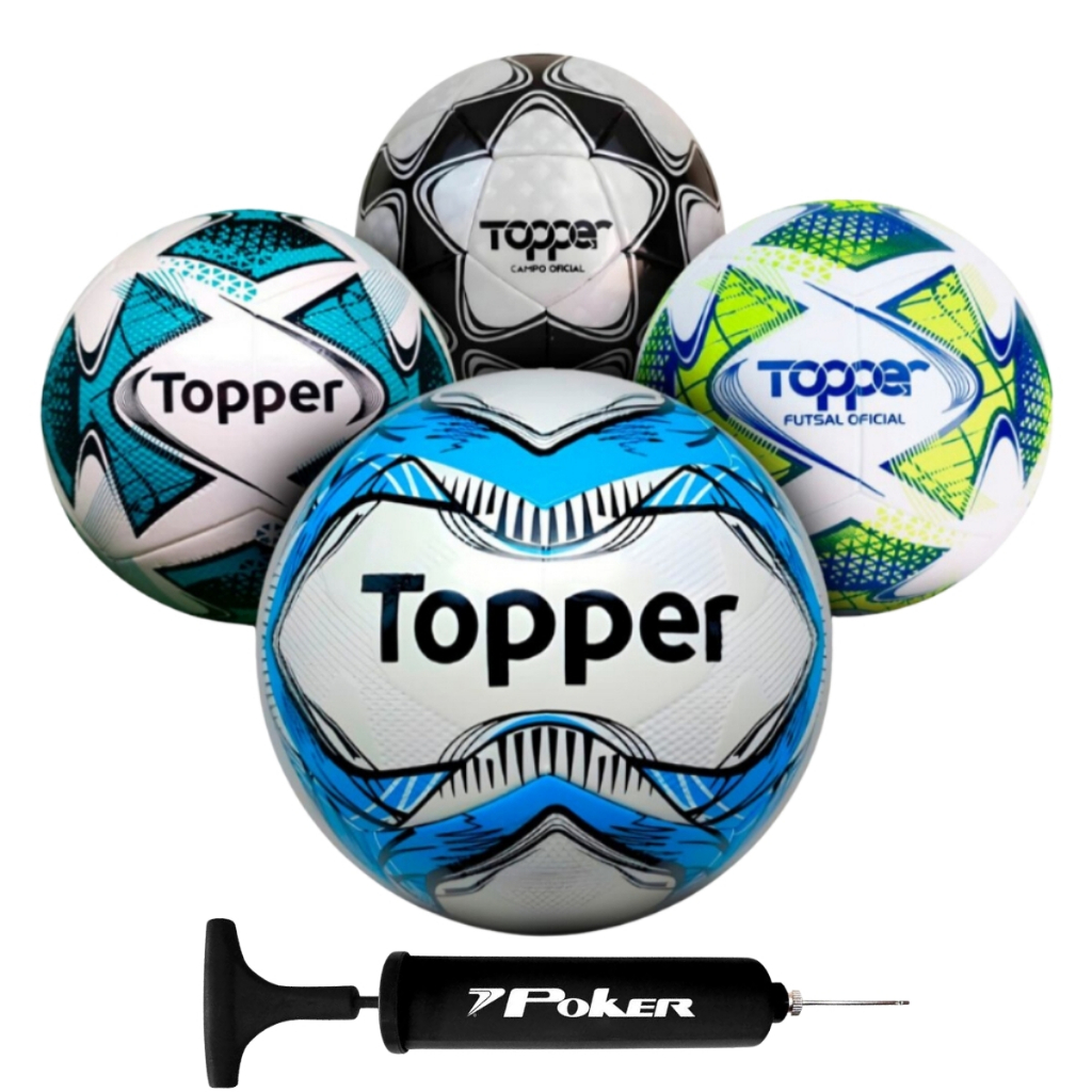 Bola de Futebol Topper Campo Futsal Society Oficial + Bomba em Oferta na Shopee
