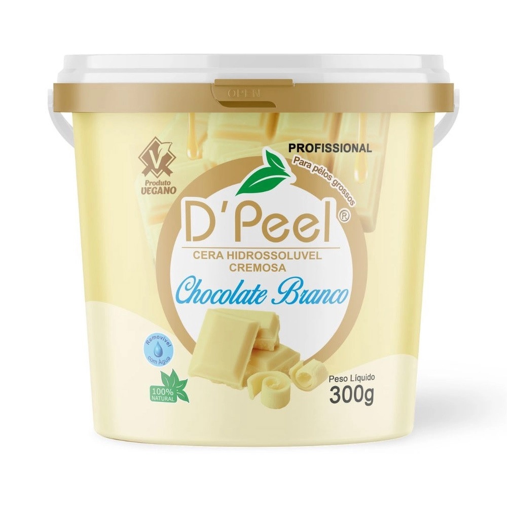 Cera Depilatória Hidrossolúvel Chocolate Branco 300g em Oferta na Shopee