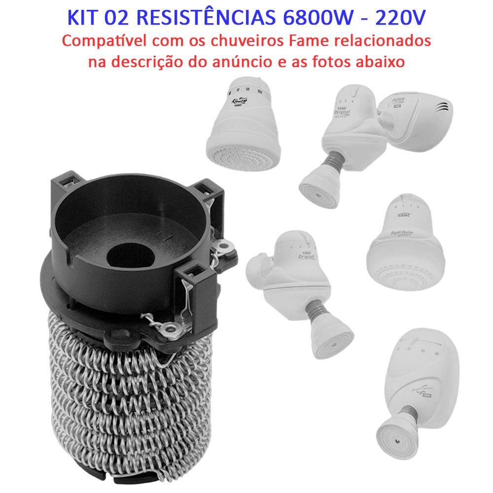 Kit de Resistência Pratimix P/ Chuveiros Kibanho 4T - Super Ducha Quattro - Banho Nosso Quattro Fame
