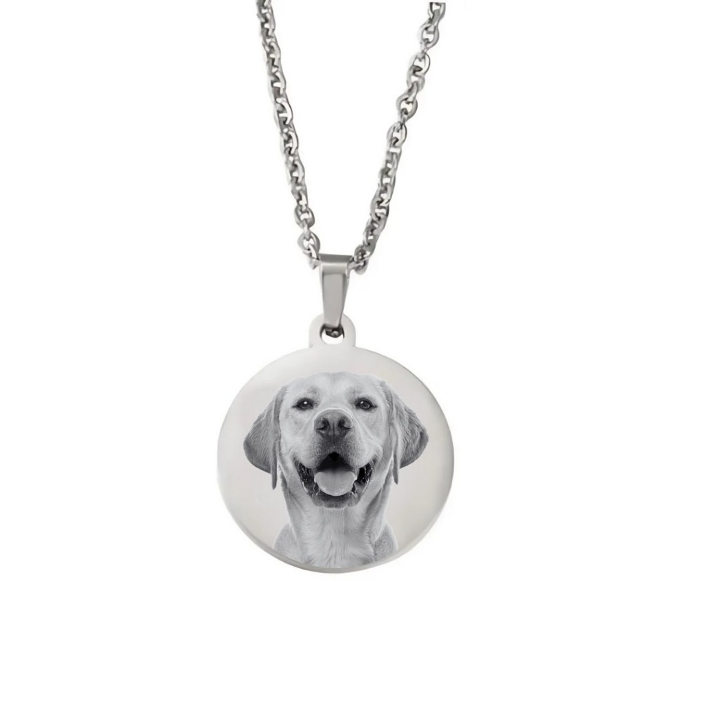 Colar Cordão Corrente Aço Inoxidável Personalizado foto Lembrança Pet animal  Masculino Feminino