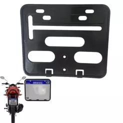 Suporte Protetor Moldura Proteção De Placa para Moto Mercosul Cinza