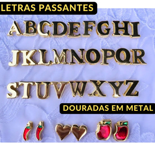 Letras Personalização Calcinha de Metal Dourada Letra Passante Com Furo Entremeios Calcinha com nome em Oferta na Shopee
