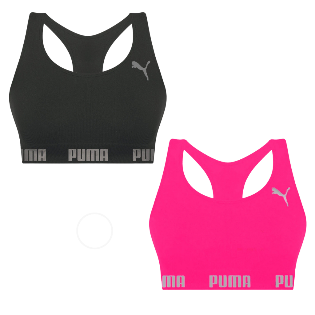 Kit 2 Top Nadador Academia Sem Bojo Sem Costura Microfibra Puma Feminino