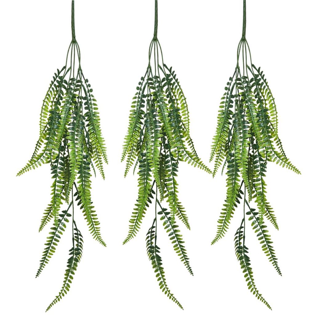 Kit 3 Plantas Artificiais Pendentes De Samambaia Verde Decoração Para Vaso E Cachepot