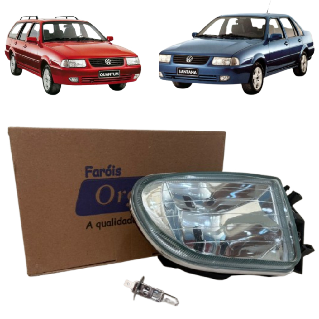 Farol Auxiliar Neblina + Lâmpada Santana Quantum 1998 a 2002 Com Soquete