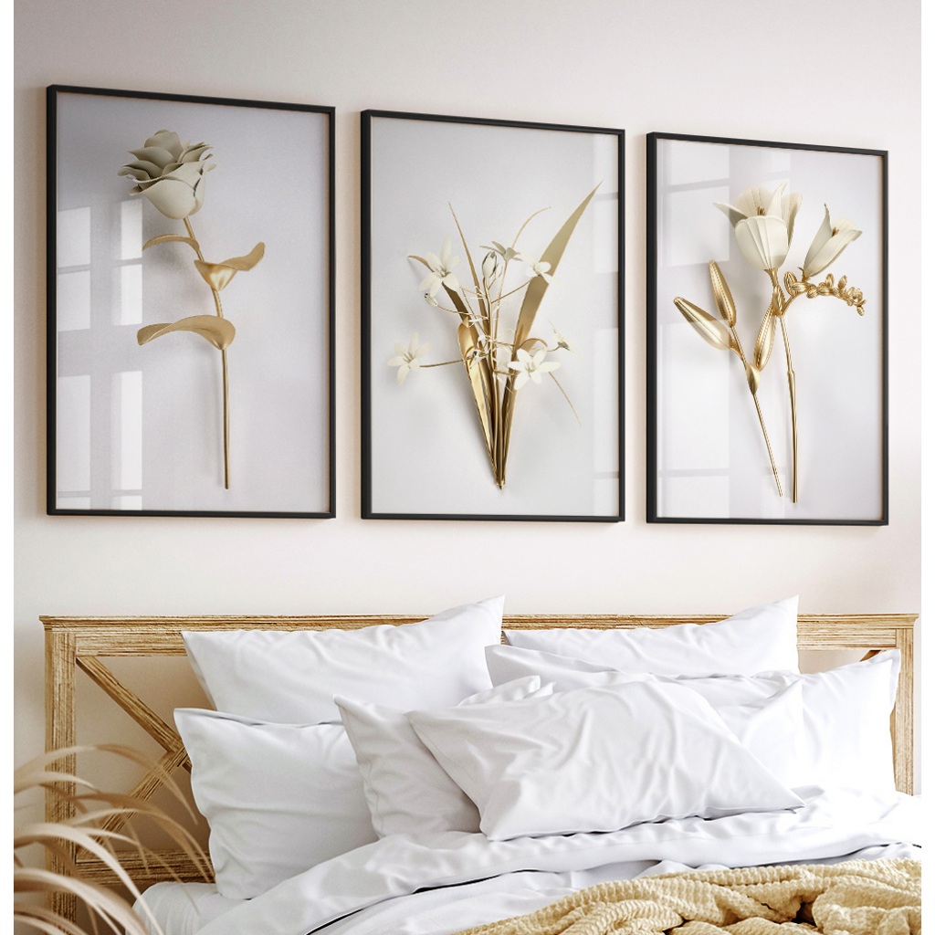 Quadro De Flores Quadro Com Moldura E Vidro Quadro Decorativo Sala Quarto Quadro