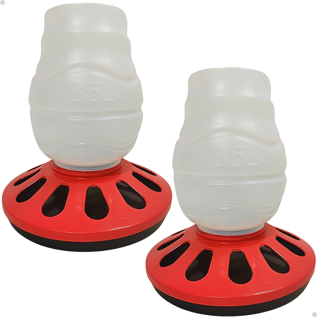 Kit 2 Comedouro Galinha Codorna Aves Automático 3kg 12 Furos em Oferta na Shopee