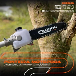 Ponteira Motopoda de Galhos para Roçadeira Importada e das marcas Stihl e Husqvarna Sabre 30cm Carbon Fak