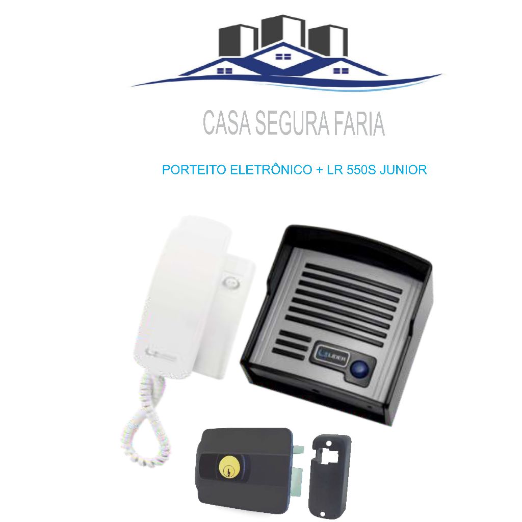 Kit Interfone Líder LR550 Junior +  Fechadura Elétrica Reversivel