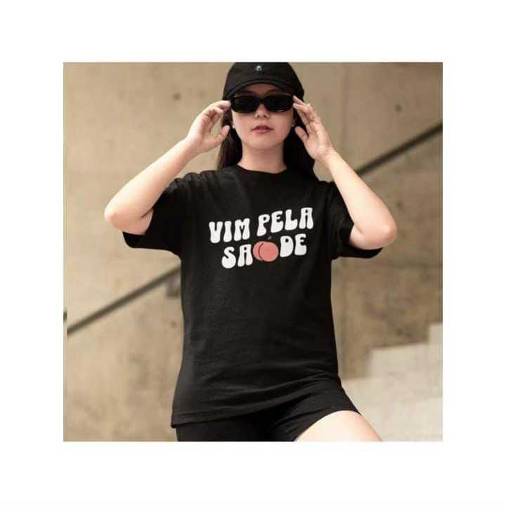 Camisa Academia Feminina Masculina Estampa De Academia Vim Pela shape