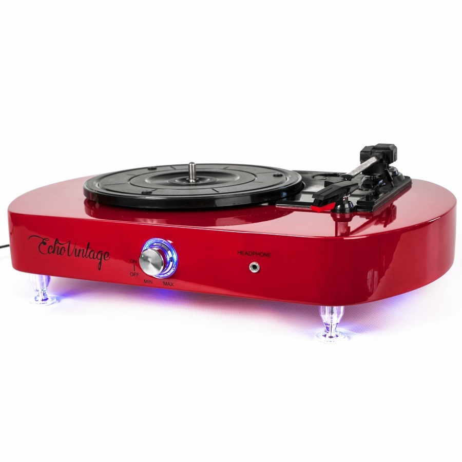 Vitrola Toca Discos Red LED Acompanha Disco de Vinil Decoração Vinil