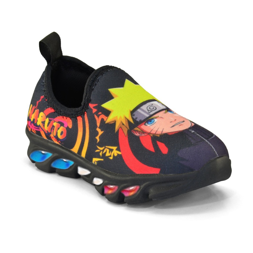 Tenis Infantil De Led Naruto Calce Facil Masculino Luizinha