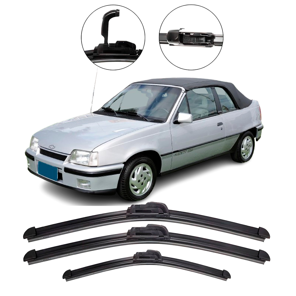 Kit de Palhetas Limpador De Parabrisa Dianteiro + Traseiro Para Kadett 1989 até 1998 em Oferta na Shopee