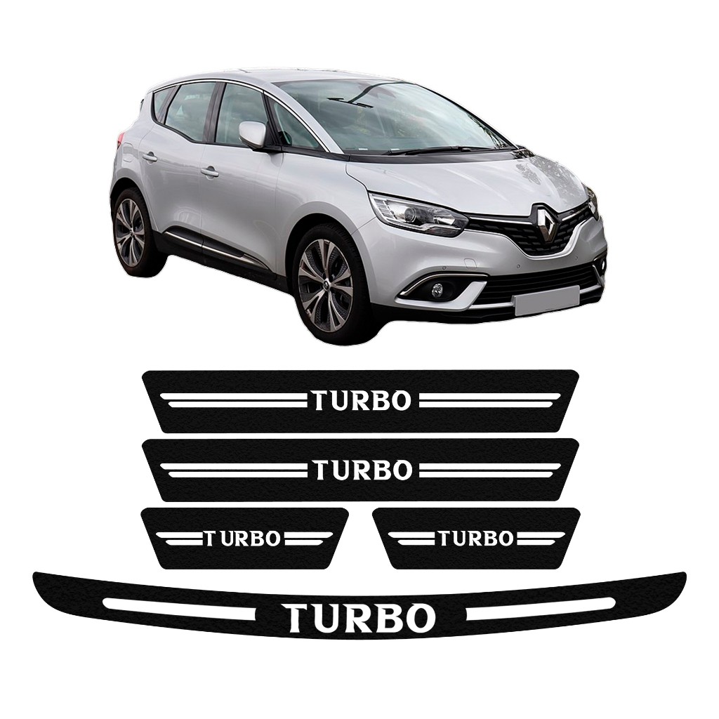 KIT SOLEIRA DE PORTA + PORTA MALA RENAULT SCENIC UNIVERSAL DIVERSAS CORES ADESIVO PERSONALIZADO