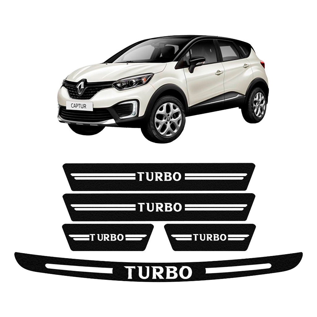 KIT SOLEIRA DE PORTA + PORTA MALA RENAULT CAPTUR UNIVERSAL DIVERSAS CORES ADESIVO PERSONALIZADO