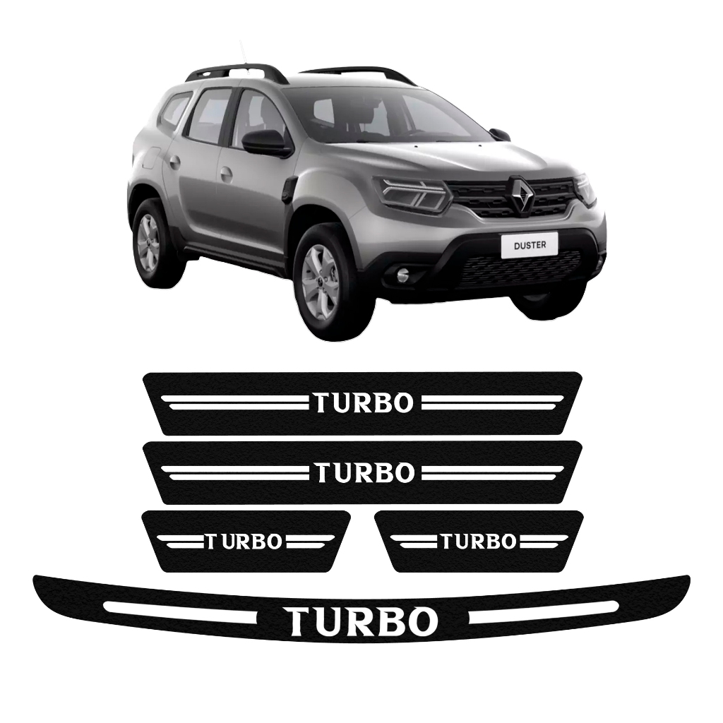 KIT SOLEIRA DE PORTA + PORTA MALA RENAULT DUSTER UNIVERSAL DIVERSAS CORES ADESIVO PERSONALIZADO