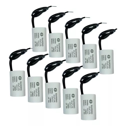 Kit 10 Capacitores 15uf x 250v para Motor Portão Máquinas