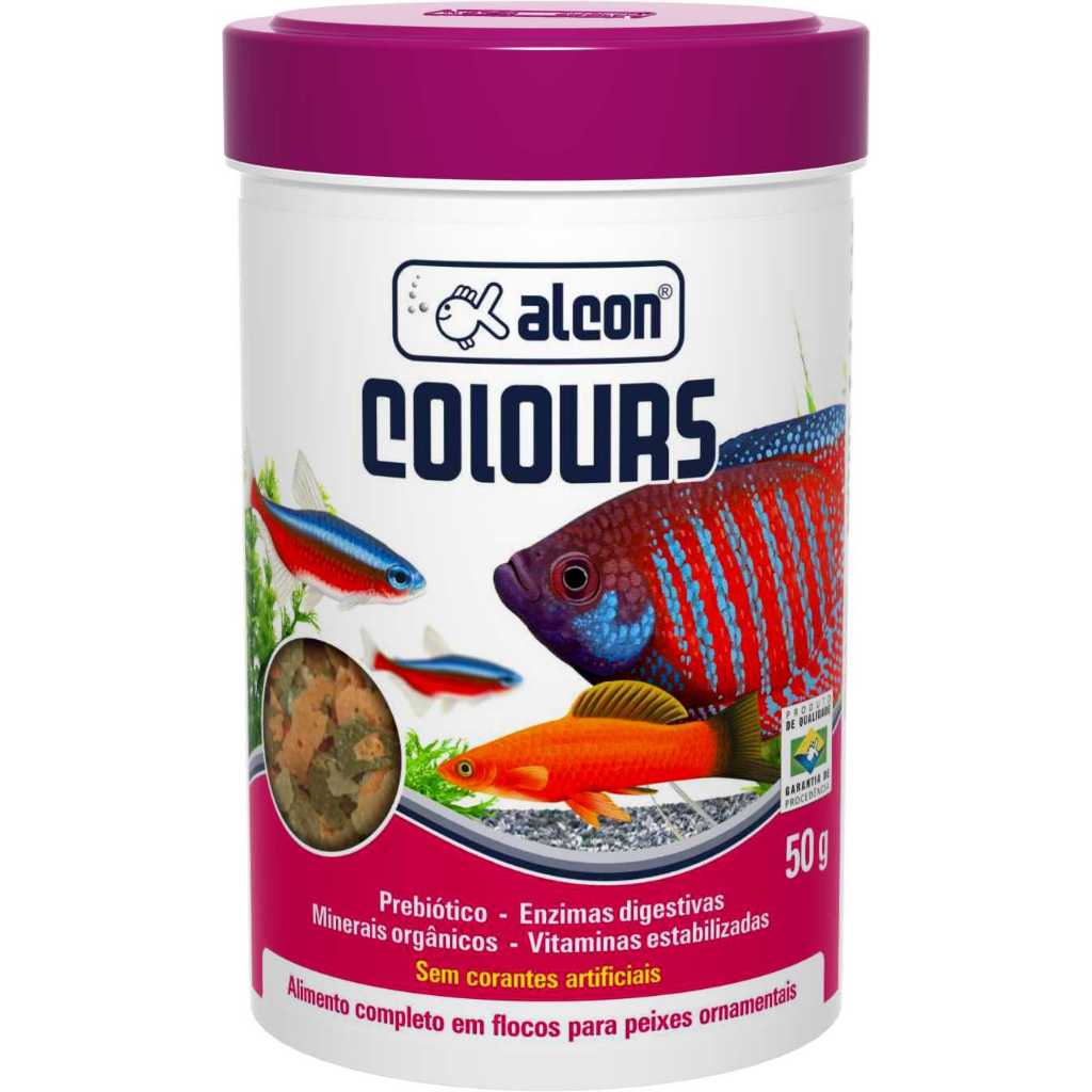 Alcon Colours 50, 20 ou 10  g - Ração Peixes - Para Peixes Ornamentais